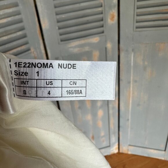 Ba&sh Noma On/Off Shoulder Maxi Dress Nude Sz 4 NWOT - Picture 13 of 16